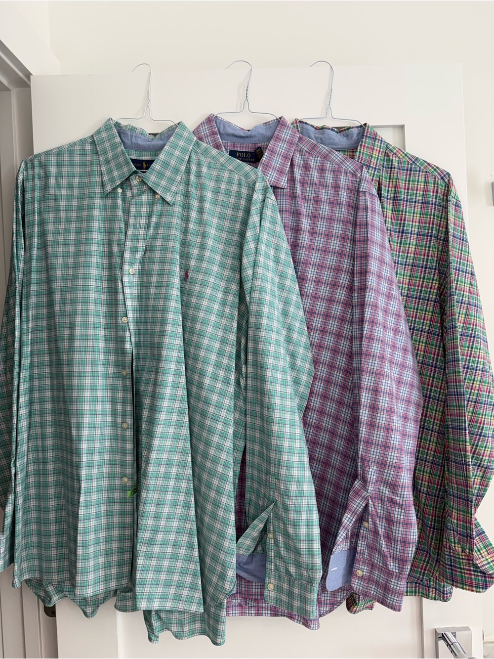 Polo Ralph Lauren Plaid Poplin Shirts (Bundle of 3).  Size XXL.